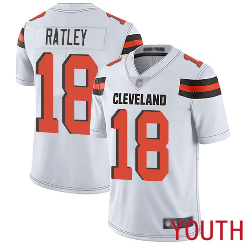 Cleveland Browns Damion Ratley Youth White Limited Jersey 18 NFL Football Road Vapor Untouchable